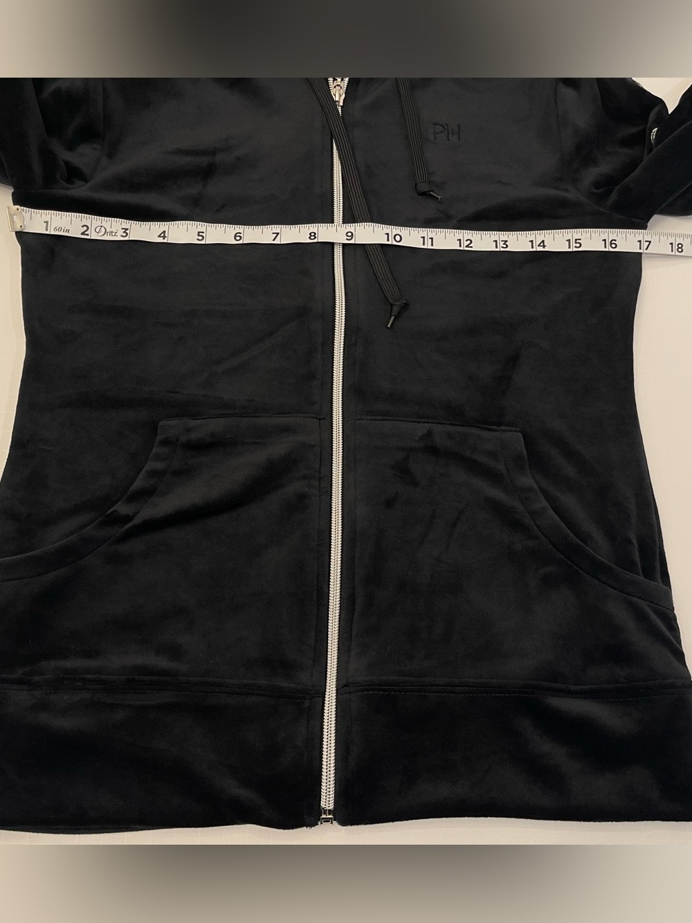 Iconic Paris Hilton Velour Hoodie Black Size XS - Picture 7 of 9